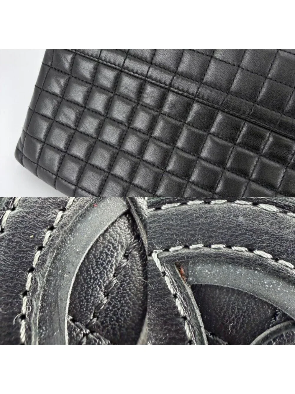 Chanel Shoulder Bag Icon Chocolate Mini Chain CC Logo Camellia Lambskin Black